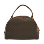 CELINE Macadam Canvas Hand Bag PVC Leather Brown  ar7121