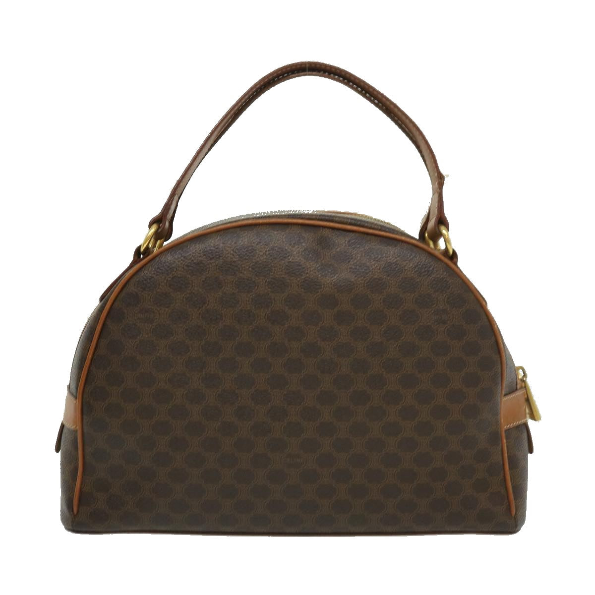 CELINE Macadam Canvas Hand Bag PVC Leather Brown  ar7121