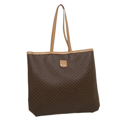 CELINE Macadam Canvas Tote Bag Brown  ar7191