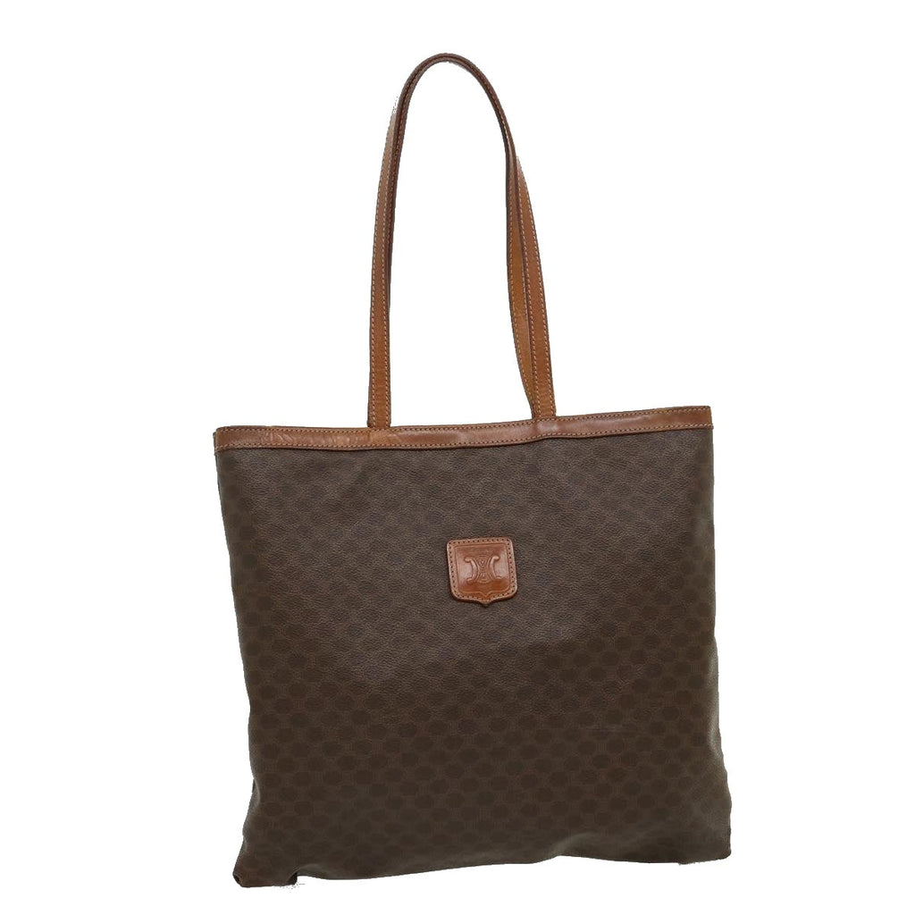 CELINE Macadam Canvas Tote Bag Brown  ar7192