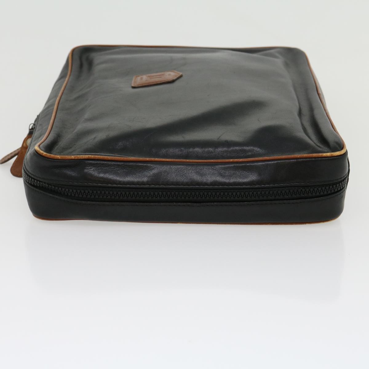 CELINE Clutch Bag Leather Black  ar7220