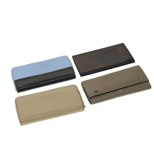 CELINE Wallet Leather 4Set Beige Black blue  ar7417