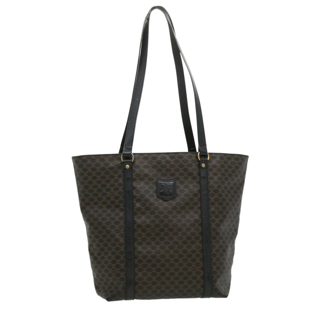 CELINE Macadam Canvas Tote Bag Black  ar7450
