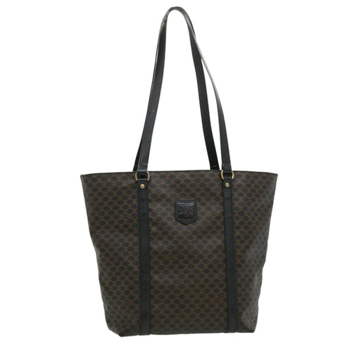 CELINE Macadam Canvas Tote Bag Black  ar7450