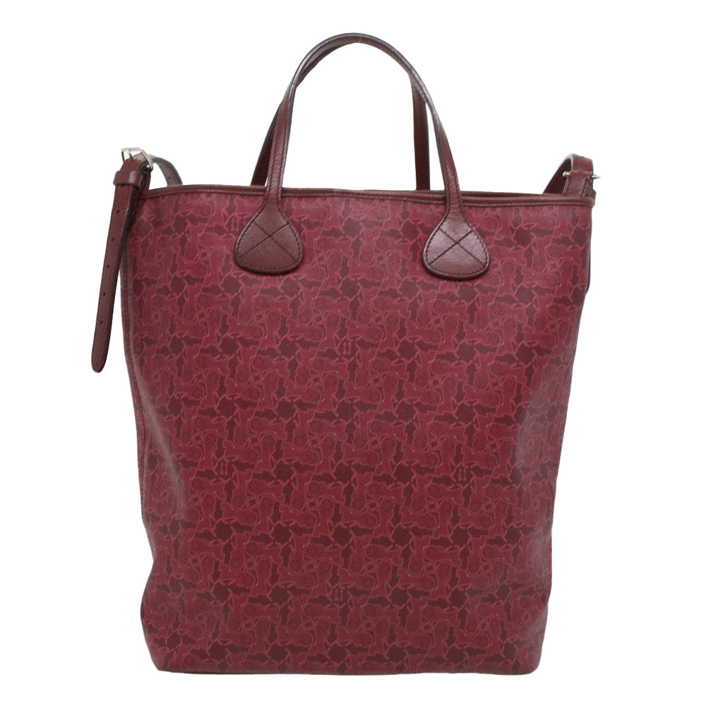 CELINE Sulky Line Hand Bag PVC Leather 2way Red  ar8225