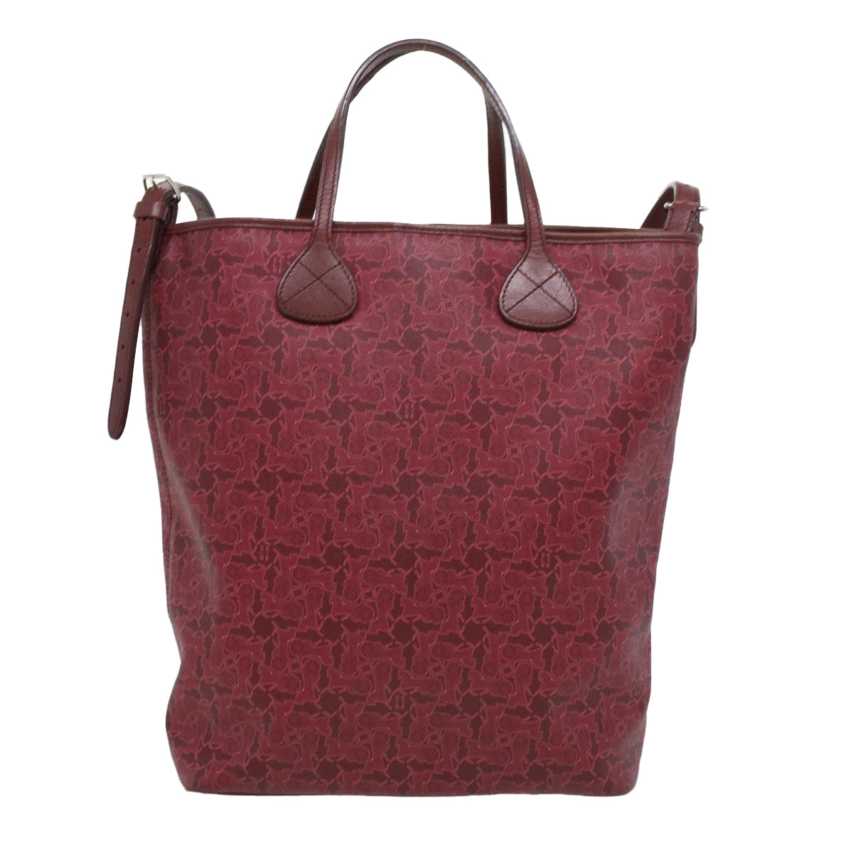 CELINE Sulky Line Hand Bag PVC Leather 2way Red  ar8225