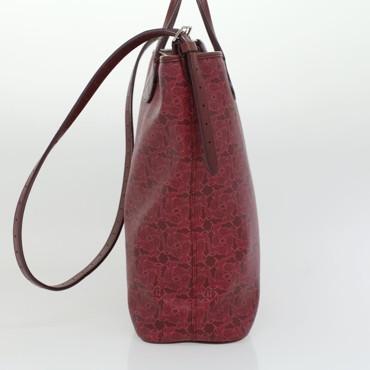 CELINE Sulky Line Hand Bag PVC Leather 2way Red  ar8225