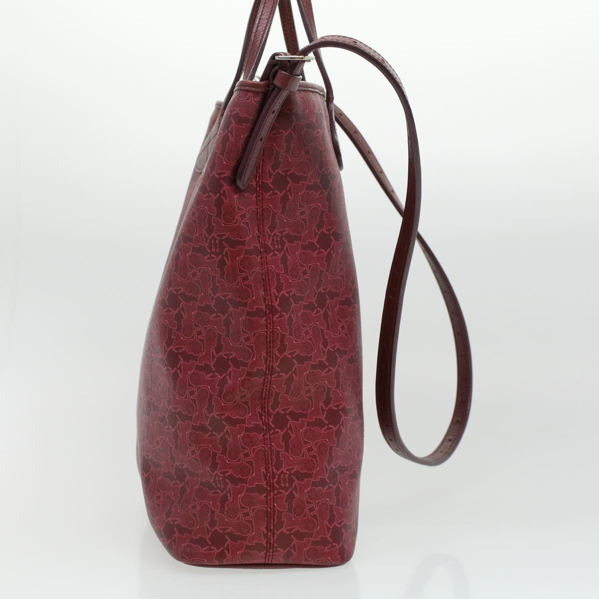 CELINE Sulky Line Hand Bag PVC Leather 2way Red  ar8225