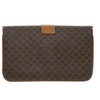 CELINE Macadam Canvas Clutch Bag PVC Leather Brown  ar8455