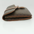 CELINE Macadam Canvas Clutch Bag PVC Leather Brown  ar8455