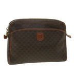 CELINE Macadam Canvas Clutch Bag PVC Leather Brown  ar8568