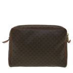 CELINE Macadam Canvas Clutch Bag PVC Leather Brown  ar8568