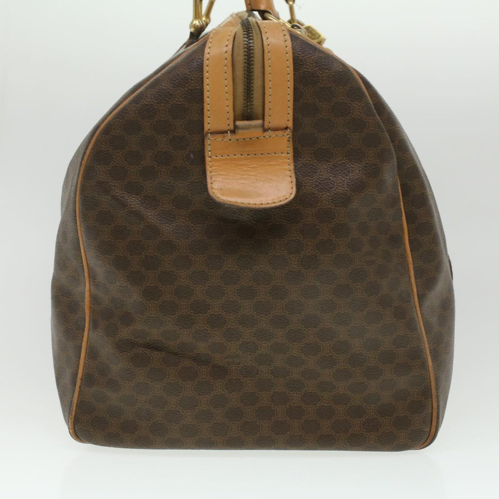 CELINE Macadam Canvas Boston Bag PVC Leather Brown  ar8915