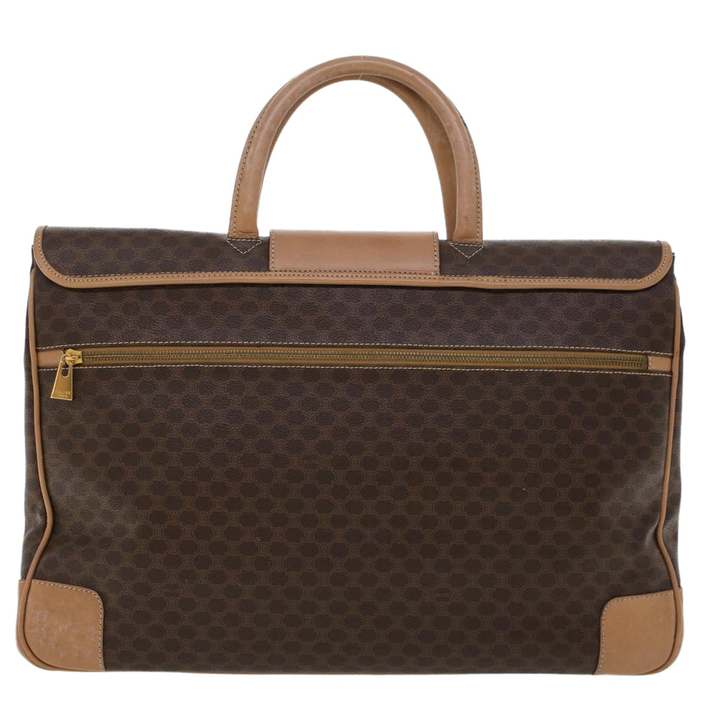 CELINE Macadam Canvas Boston Bag PVC Leather Brown  ar9577