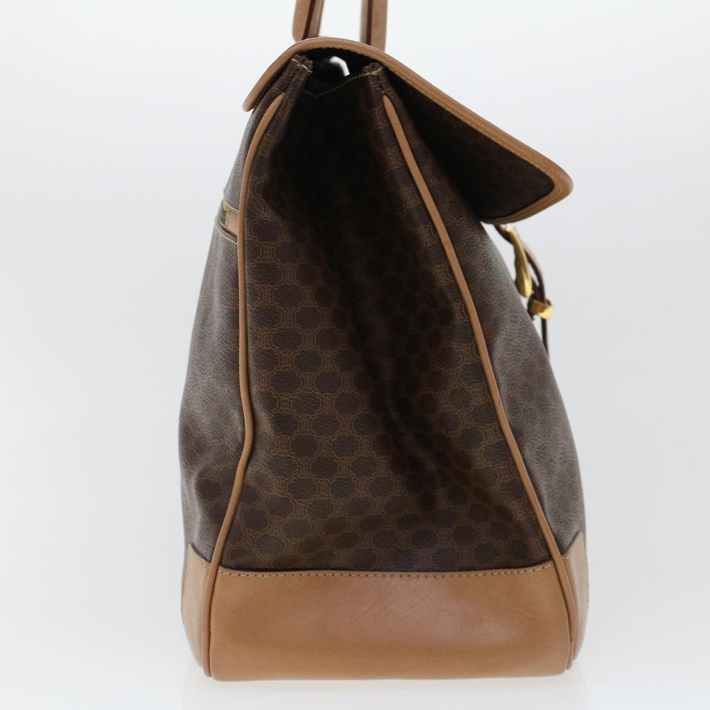 CELINE Macadam Canvas Boston Bag PVC Leather Brown  ar9577