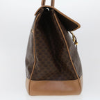 CELINE Macadam Canvas Boston Bag PVC Leather Brown  ar9577