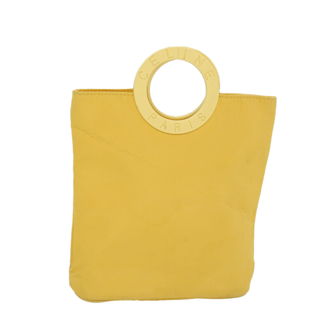 CELINE Hand Bag Nylon Yellow  ar9694B
