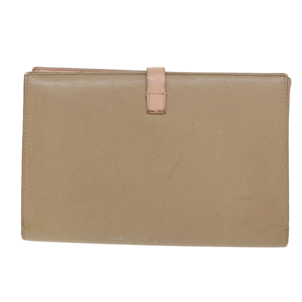 CELINE Large Strap Wallet Leather Beige  ar9727B