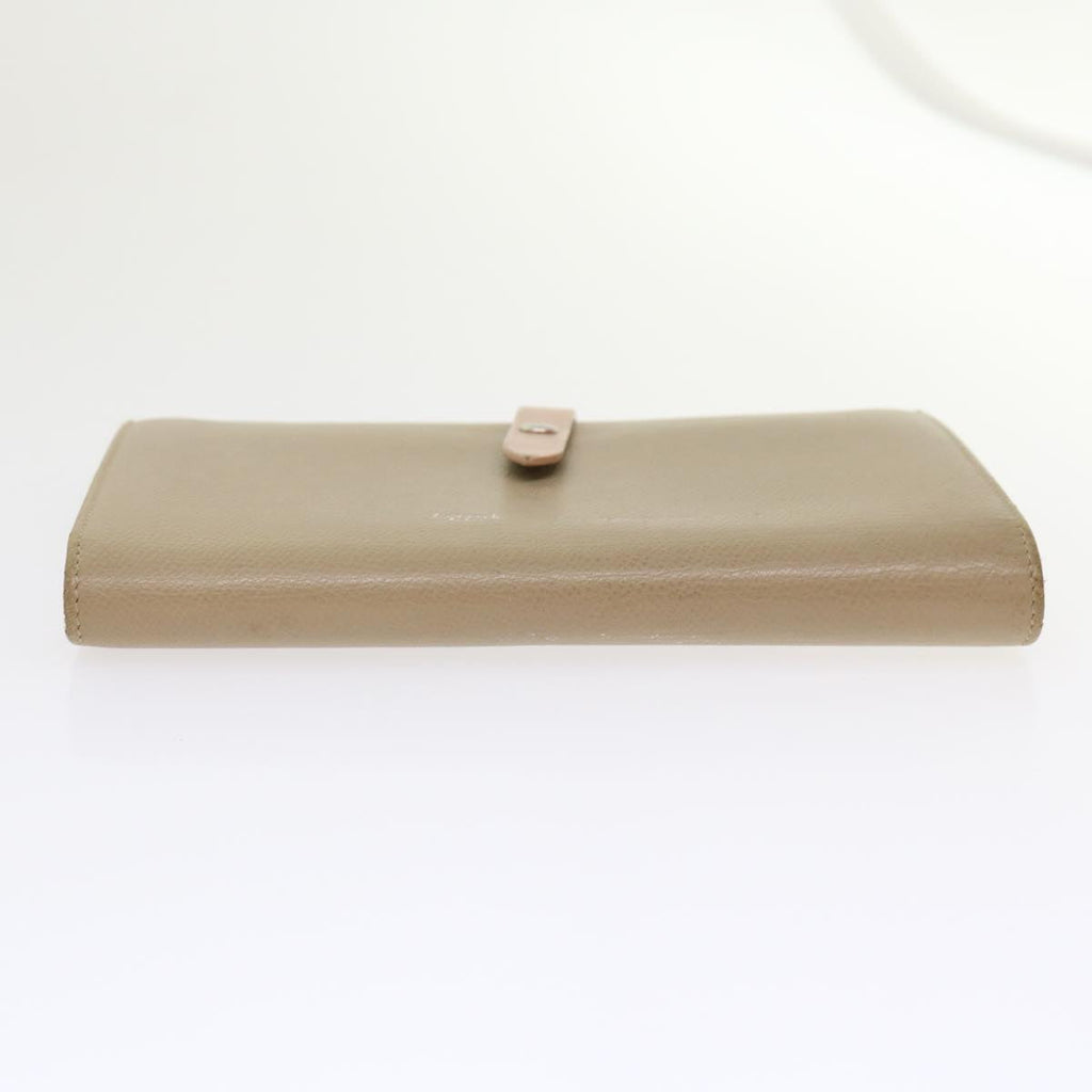 CELINE Large Strap Wallet Leather Beige  ar9727B