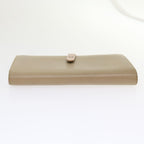 CELINE Large Strap Wallet Leather Beige  ar9727B