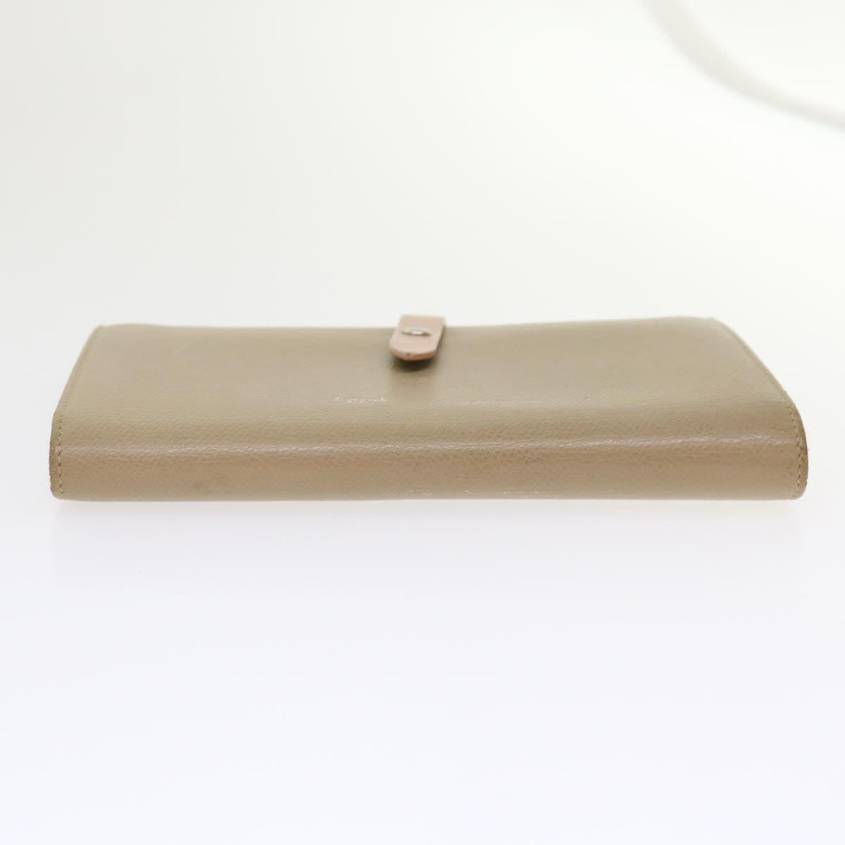 CELINE Large Strap Wallet Leather Beige  ar9727B
