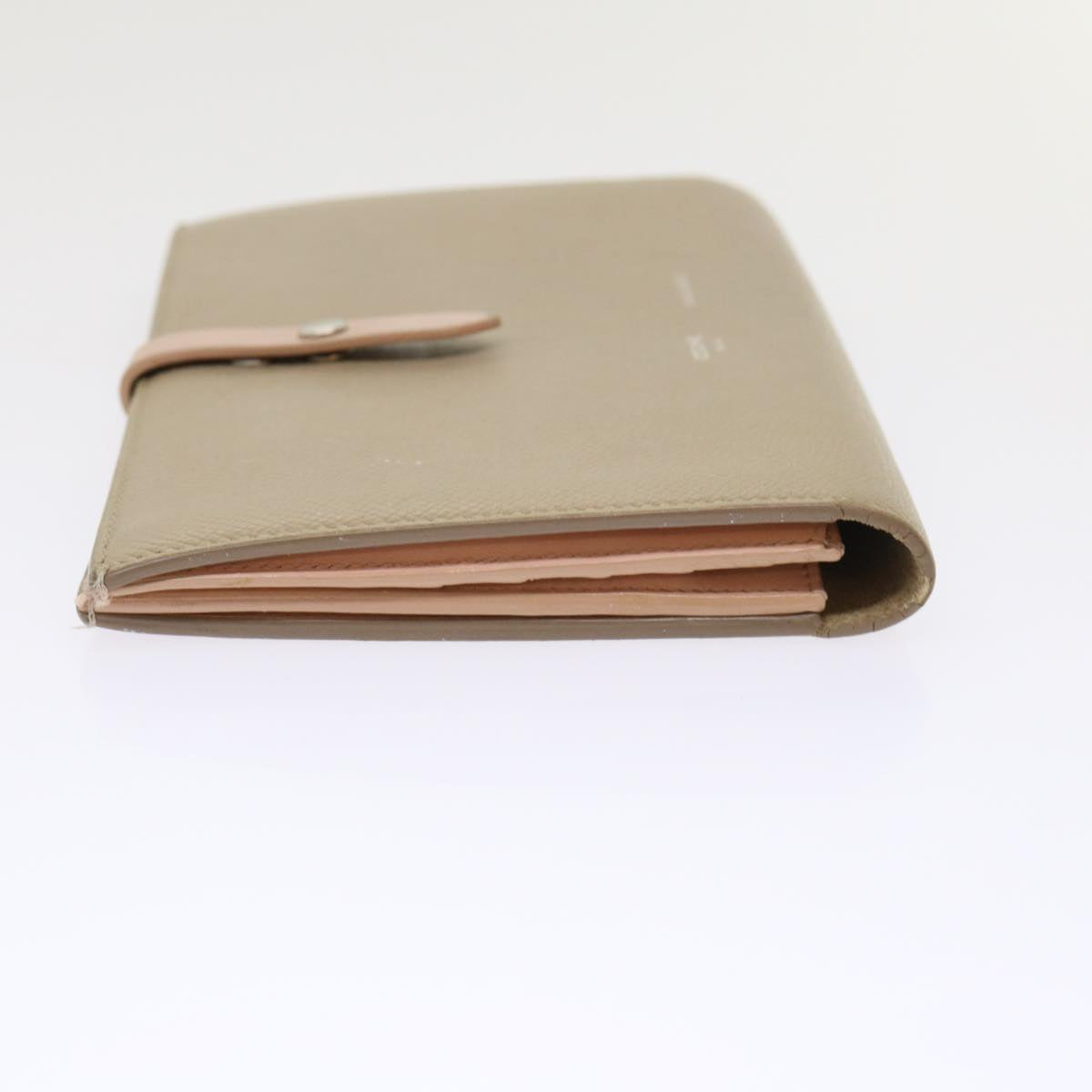 CELINE Large Strap Wallet Leather Beige  ar9727B