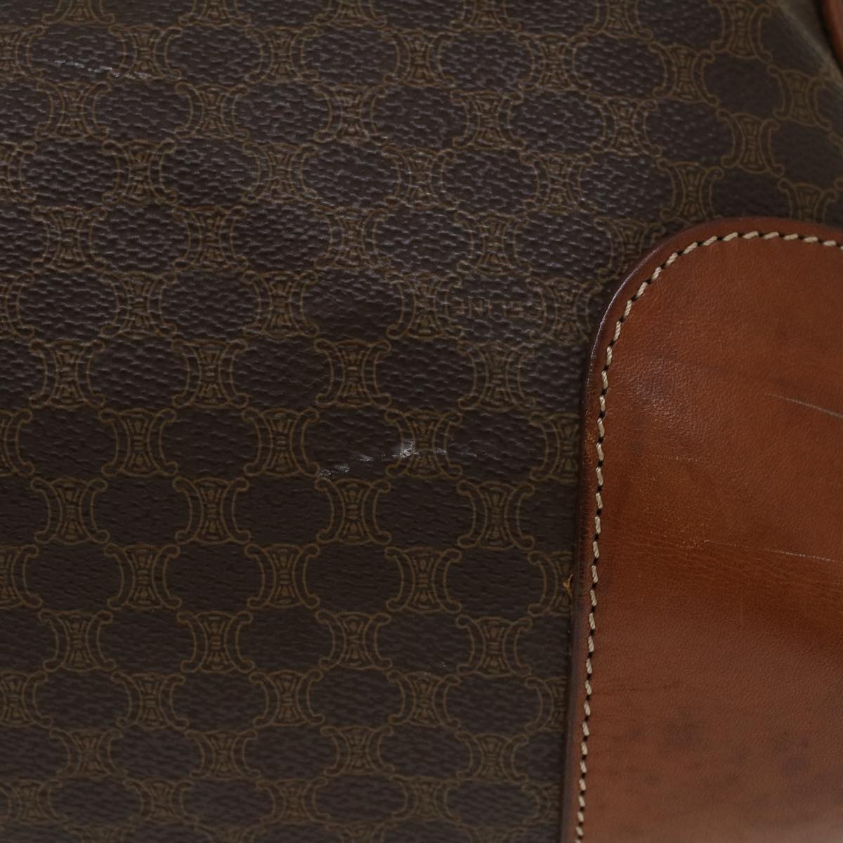 CELINE Macadam Canvas Boston Bag PVC Leather Brown  ar9757