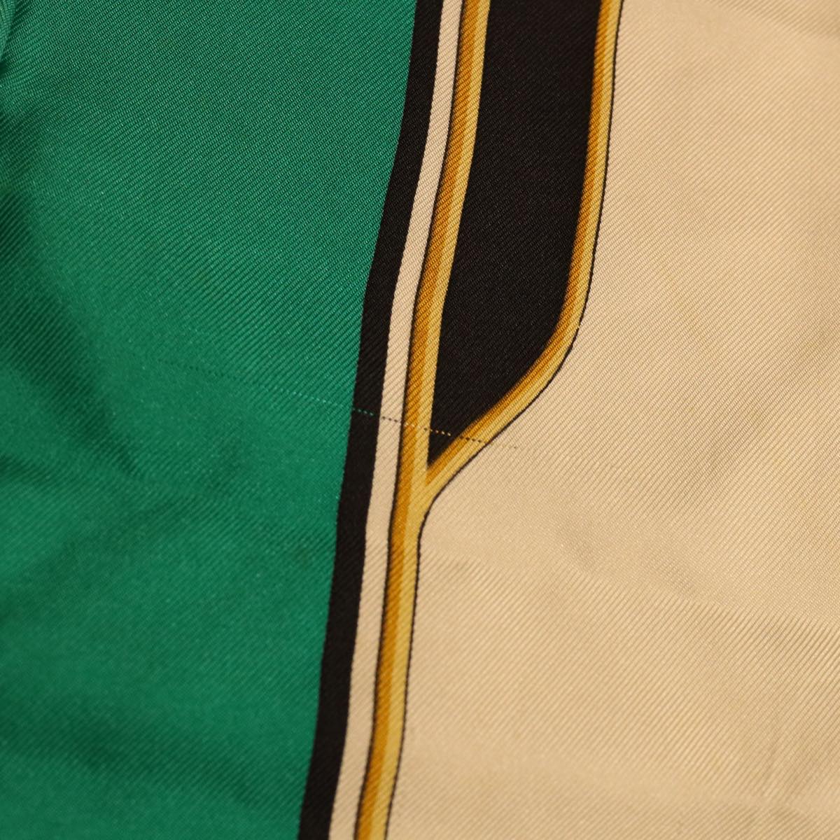 CELINE Scarf Silk Green Beige  ar9811B