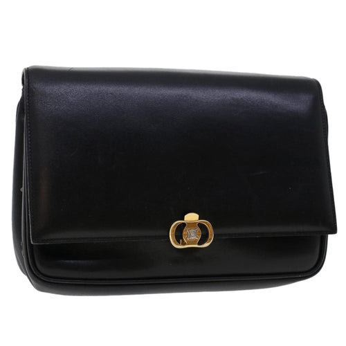 CELINE Shoulder Bag Leather Black  ar9833