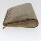 CHRISTIAN DIOR Honeycomb Canvas Clutch Bag PVC Leather Beige  ar9839