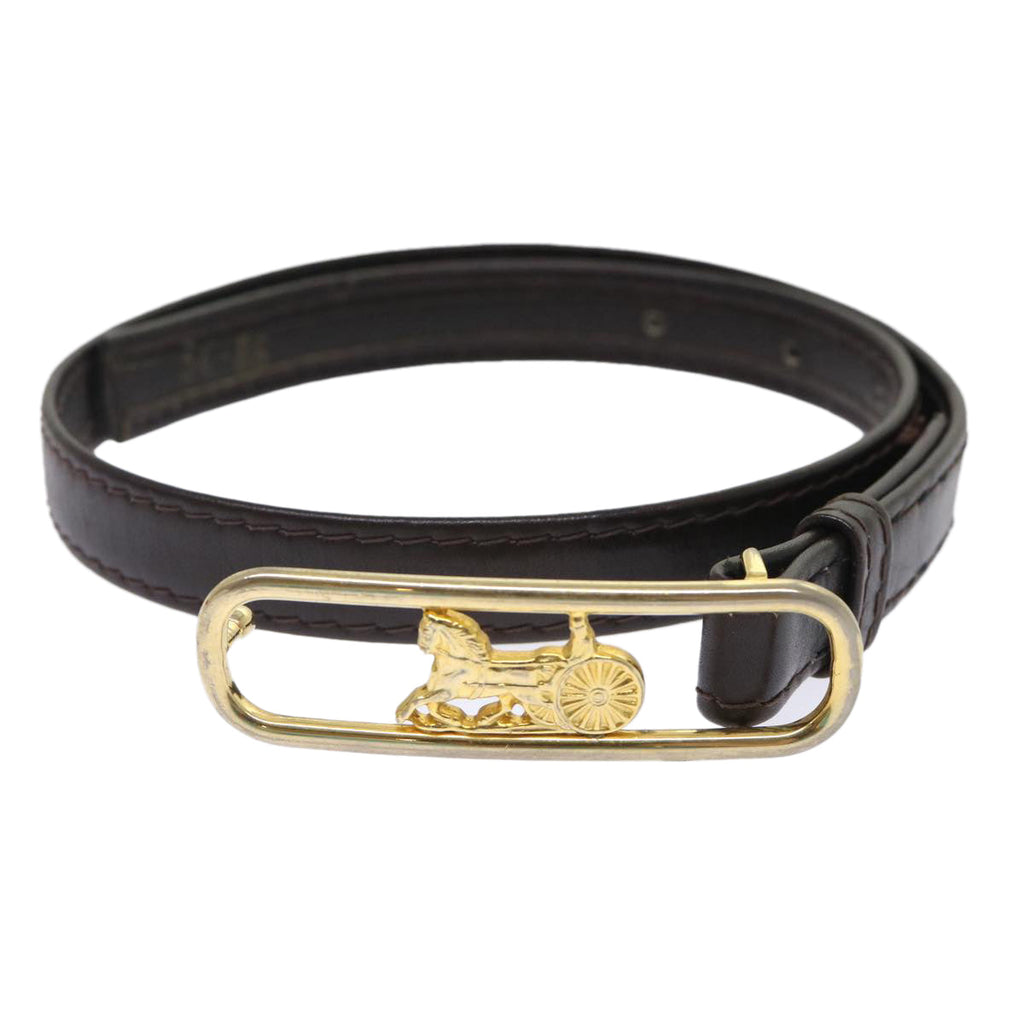 CELINE Belt Leather 28"" Brown  ar9886B