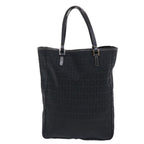 FENDI Zucchino Canvas Tote Bag Black Auth ar9954