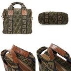FENDI 7VA158 Zucca Canvas Leather 2WAY Handbag