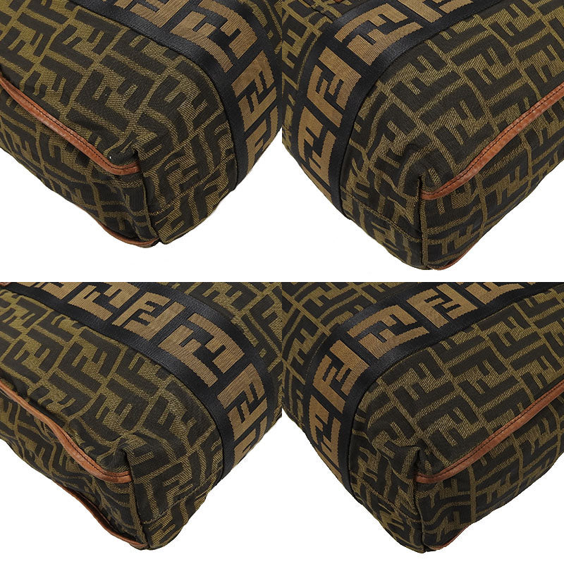 FENDI 7VA158 Zucca Canvas Leather 2WAY Handbag