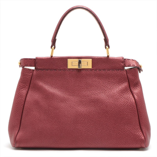 FENDI Peekaboo Selleria Bag in Leather Red 8BN226