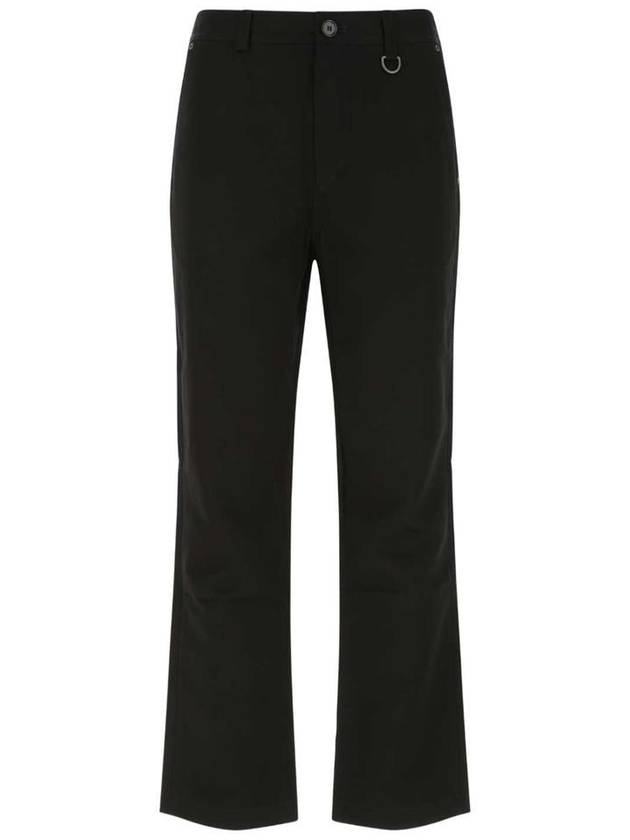 Burberry Men's D-Ring Detail Cotton Linen Straight Pants Black