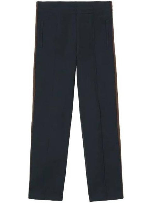 Burberry Men's Stripe Detail Track Pants Smoke Navy
