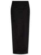 Balenciaga Women's Wool Slit Long Skirt Black