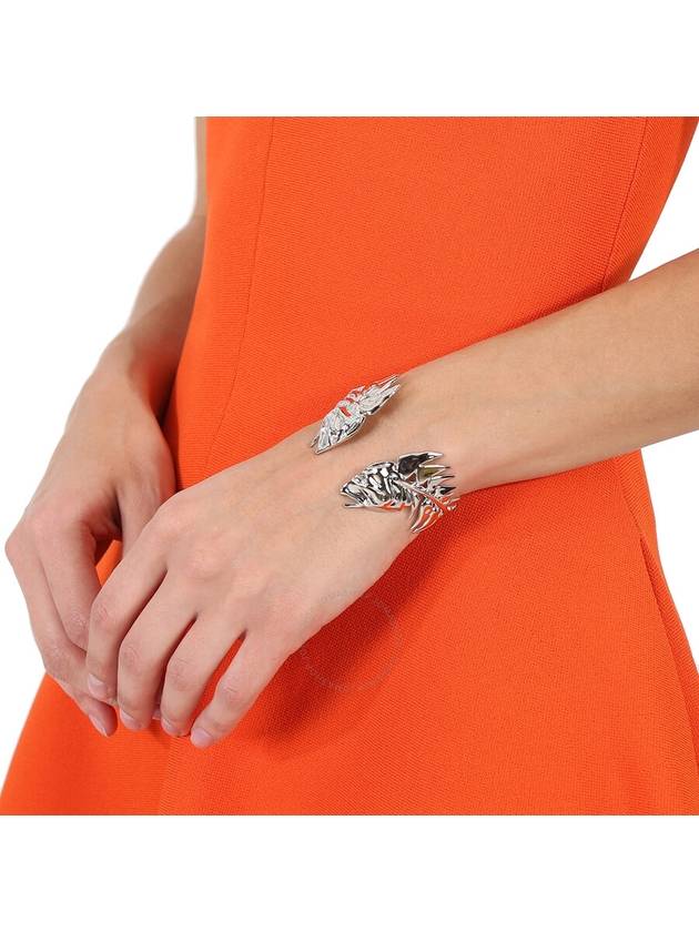 Burberry Burberry Ladies Palladium Plated Fish Bone Cuff Bracelet