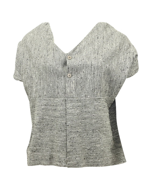 Chloe Short Cape Top In Grey Wool