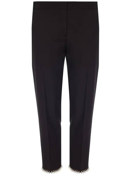 Burberry Women's Ring Detail Tailored Slim Fit Pants Black