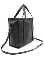 Balenciaga 443096 Black leather silver Bazaar shopper small 2WAY