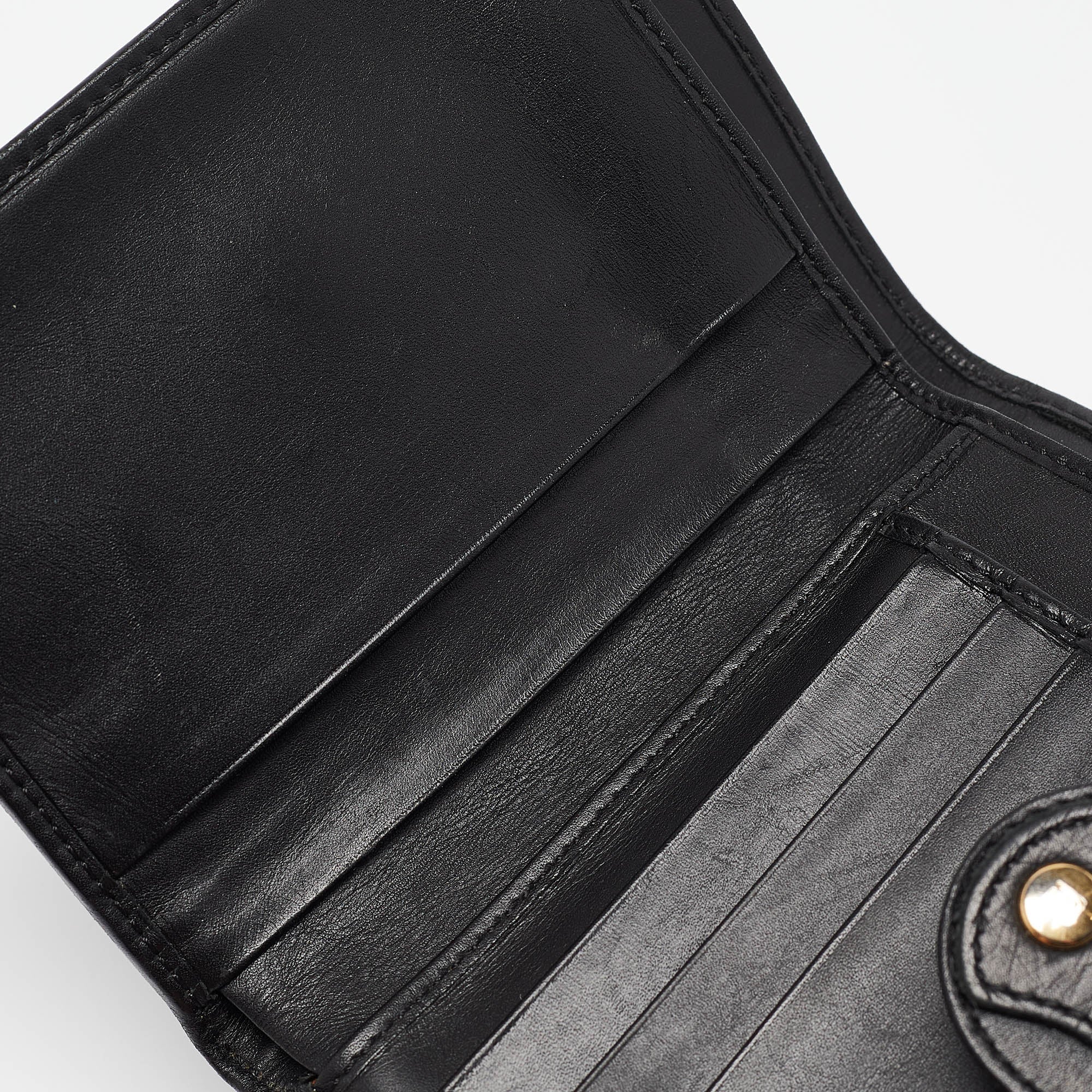 Fendi Black Zucca Canvas And Leather French Wallet