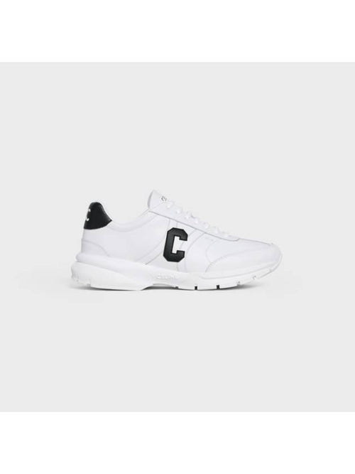 CELINE Runner CR02 Calfskin Lace-Up Low Top Sneakers White