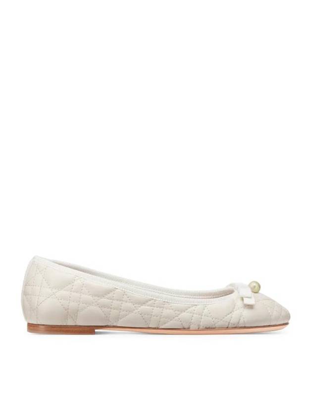 Quilted Cannage Calfskin Ballerina Flat Off White Dior