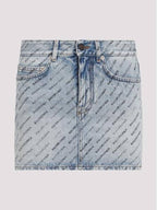 Balenciaga short skirt 744972 TQW66 4141 ICED BLUE