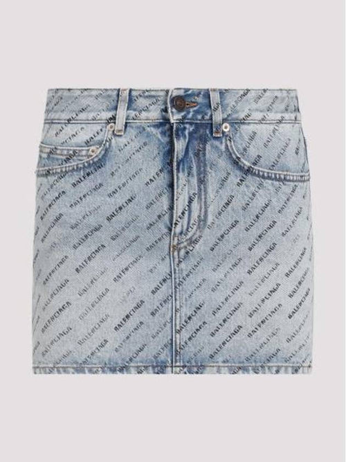 Balenciaga short skirt 744972 TQW66 4141 ICED BLUE
