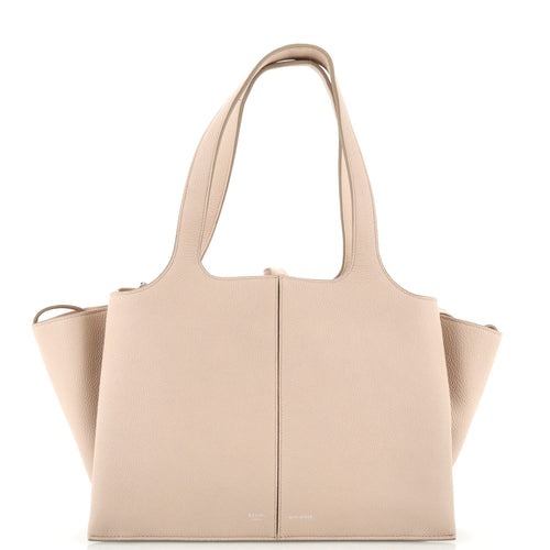 Celine Tri-Fold Shoulder Bag Grained Calfskin Small