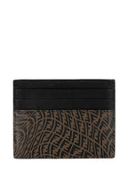 Fendi Logo Vertigo Card Wallet Brown