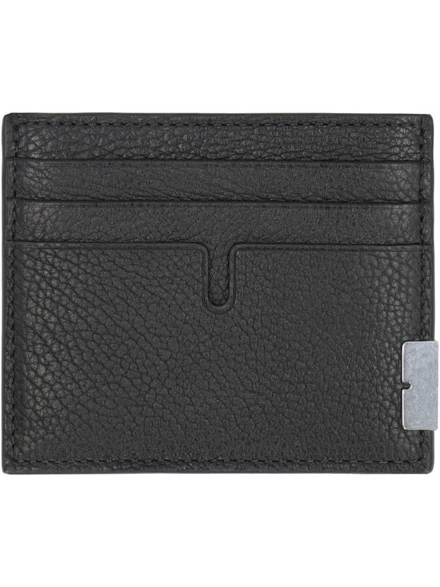 Burberry Grained Leather Card Wallet Black